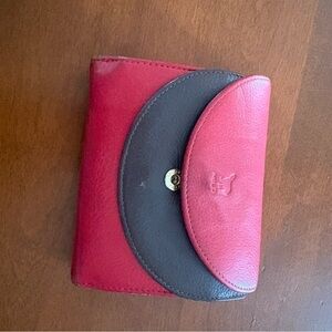 Red and Black Leather Key & Card Holder